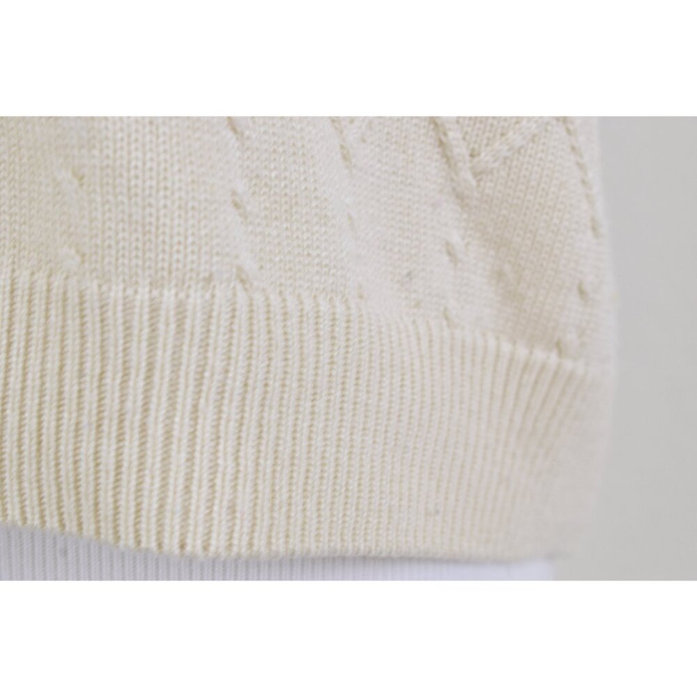 Vintage 80s Beige Knit Pullover Top | size PXL - Picture 8 of 10